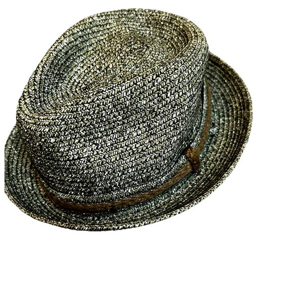 PETER GRIMM Mens Fedora Hat Paper Black Speckle Vacation Hipster Retro Packable - Picture 1 of 13